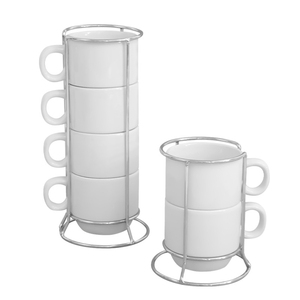 Ensemble <span class=keywords><strong>de</strong></span> tasses à café en gros, ensemble personnalisé <span class=keywords><strong>de</strong></span> <span class=keywords><strong>4</strong></span> tasses vierges pour sublimation avec support en métal - Product Image 2