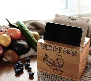 2022 Bamboo Wood <strong>Recipe</strong> Holder Storage <strong>Recipe</strong> <strong>Box</strong> for 6x4 Inch <strong>Recipe</strong> <strong>Cards</strong> Organizer - Product Image 3