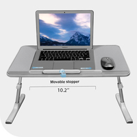 SAIJI Bureau d'ordinateur portable pliable en gros pour lit, taille plus, réglable, en cuir noir, plateau de lit, bureau à domicile, table d'étude pour enfants