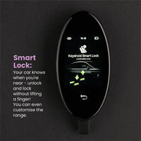 Clé de voiture intelligente personnalisable Keydroid avec alliage d'aluminium, 4 boutons, tout logo et intégration d'application téléphonique