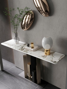 <span class=keywords><strong>Console</strong></span> d'<span class=keywords><strong>entrée</strong></span> de luxe en métal de style moderne, meuble mural étroit, design créatif, pour salon accessible aux personnes à mobilité réduite - Product Image 5