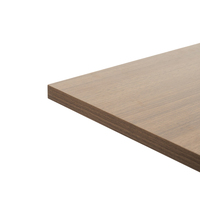 Dessus de table en stratifié HPL commercial de couleur noyer avec base en métal pour l'utilisation de café de restaurant