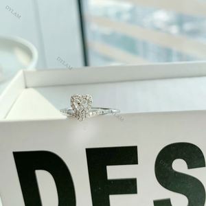 Dylam Heart Shape Clear Gemstone With S925 Size 6 to <b>9</b> Crown Curve Rings - Product Image 4