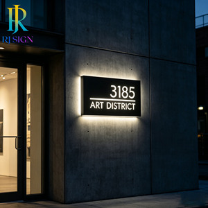 Letrero de Número de Casa LED Personalizado, Placa de Dirección Metálica Retroiluminada para Villa de Lujo, Mansión, Jardín, Puerta Exterior, Letrero 3D <span class=keywords><strong>D1</strong></span> - Product Image 3