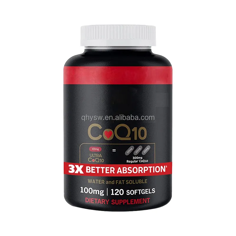 OEM CoQ10ソフトジェルは心臓の健康をサポートし、血圧の健康を維持しますcoq10400mgソフトジェルの毎日のサプリメント