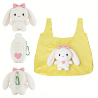 Tas Belanja Lipat Hewan Boneka Super Lembut dengan Isian Kapas, Tas Belanja Reusable Ukuran Sedang