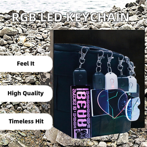 RGB LED ánh sáng <span class=keywords><strong>Keychain</strong></span> có thể sạc lại acrylic với mô hình động vật trường hợp pin và lụa Màn hình in ấn cho thăng hoa trống - Product Image 3