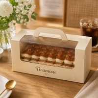 Conteneur d'emballage personnalisé, conteneur d'emballage en papier biodégradable, boîte à tiramisu alimentaire avec fenêtre transparente