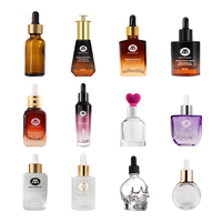 Cône ovale irrégulier 30ml corps huile essentielle sérum bouteille givré personnalisé rose carré ambre oeil verre flacon compte-gouttes fabricants