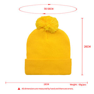Vente en gros prix d'usine Fabricant de bonnets Logo personnalisé Unisexe Casual Knit Pom Pom Blank Winter Winter Cap avec <span class=keywords><strong>pompon</strong></span> - Product Image 3