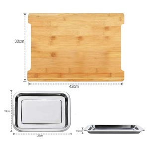 Planches à découper en <span class=keywords><strong>bois</strong></span> de qualité alimentaire en gros avec deux tiroirs coulissants en acier inoxydable, adaptées aux cuisines de restaurants - Product Image 6
