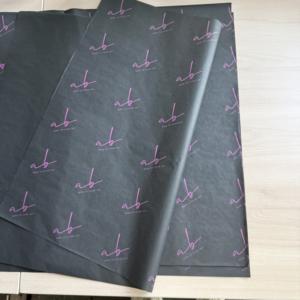 Lüks siyah ince ambalaj kağıdı baskılı sıcak pembe özel Logo biyobozunur ayakkabı T-shirt giyim ambalaj kağıt mendil - Product Image 2