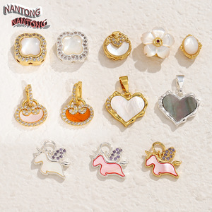 Nantong Mother Of Pearl Unicorn Heart Charm Pendant DIY Jewelry Making Accessories For Bracelet Necklace Craft 80-110 Characters - Product Image 1