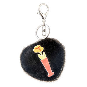Espejo compacto de doble cara con aumento 3X, de peluche con forma de corazón, llavero de piel sintética, plegable para viaje, acabado plateado, suave y esponjoso para bolsillo - Product Image 6