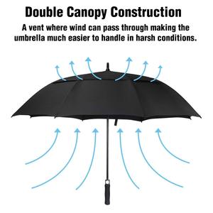 <span class=keywords><strong>Parapluie</strong></span> de golf double auvent coupe-vent, ouverture automatique, grand format 62 pouces, surdimensionné, pour hommes et femmes, cadeau d'affaires - Product Image 3