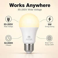 Akıllı LED Ampul 4'lü Paket RGB Renk Değiştiren A60 9W Uygulama Kontrollü Ev & Otel Kullanımı E27/E26/B22/E14 85-265V Kısılabilir