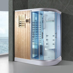 Cabine de douche à vapeur au Design moderne, salle de bain intérieure de luxe, Sauna à vapeur en bois, combinaison de douche à la salle à vapeur à bali - Product Image 2