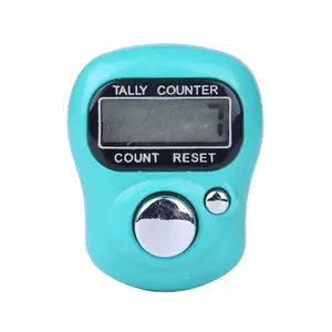 Contador de mano de estilo de anillo eléctrico de 5 dígitos colorido al por mayor contador de dedo de Tasbih un botón CONTADOR DE cuenta LED