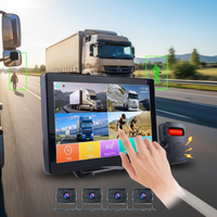 Kamera Dasbor Truk 10 Inci Lensa Ganda Empat Kamera 360 Derajat 1080P Tanpa Titik Buta Pemantauan Perekam Mengemudi AI BSD
