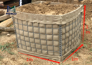 Clôture de sécurité 1x1x1m, barrière défensive en treillis soudé avec géotextile, hauteur 1,80m, galvanisée à chaud - Product Image 4