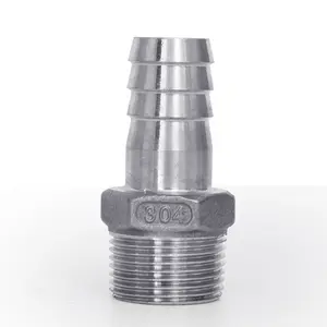 Sanitary Pipe Fitting 304 316 Stainless Steel Polished Fitting Threaded Hose Fitting