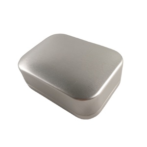 Metal Box Metal Box Custom Emboss LOGO Metal Aluminum Sliver Rectangle Soap Box Packaging Boxes Wholesale