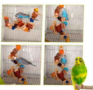 Mainan burung bayan besar burung baru mainan kunyah burung blok kayu alami Mainan Gigit kandang burung bayan - Product Image 6