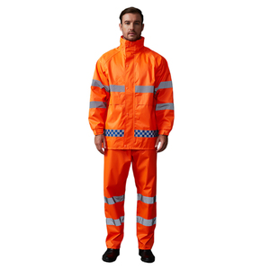 Impermeable de Alta Visibilidad Personalizado, 150D PVC, Ropa de Lluvia para Senderismo con Banda Reflectante, Diseño <span class=keywords><strong>Plegable</strong></span> para Deportes al Aire Libre - Product Image 1