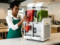 Machine à slush de 24 L, de qualité alimentaire, portable, écologique, pour usage commercial, pour la fabrication de boissons, machine à glace pilée, machine à smoothie congelé