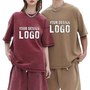 T-shirt pour homme en coton 400g, batik lavé, surdimensionné, mode décontractée, couleur unie, ample, respirant, vente en gros d'usine - Product Image 6