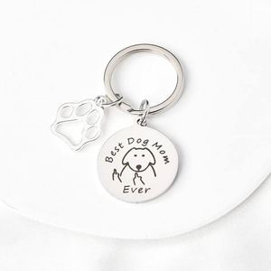 Best Dog/Cat Mom Accessories Stainless Steel Engraved Pet <b>Key</b> Chain Light Keychain with 25mm Size Offset Printing - Product Image 2
