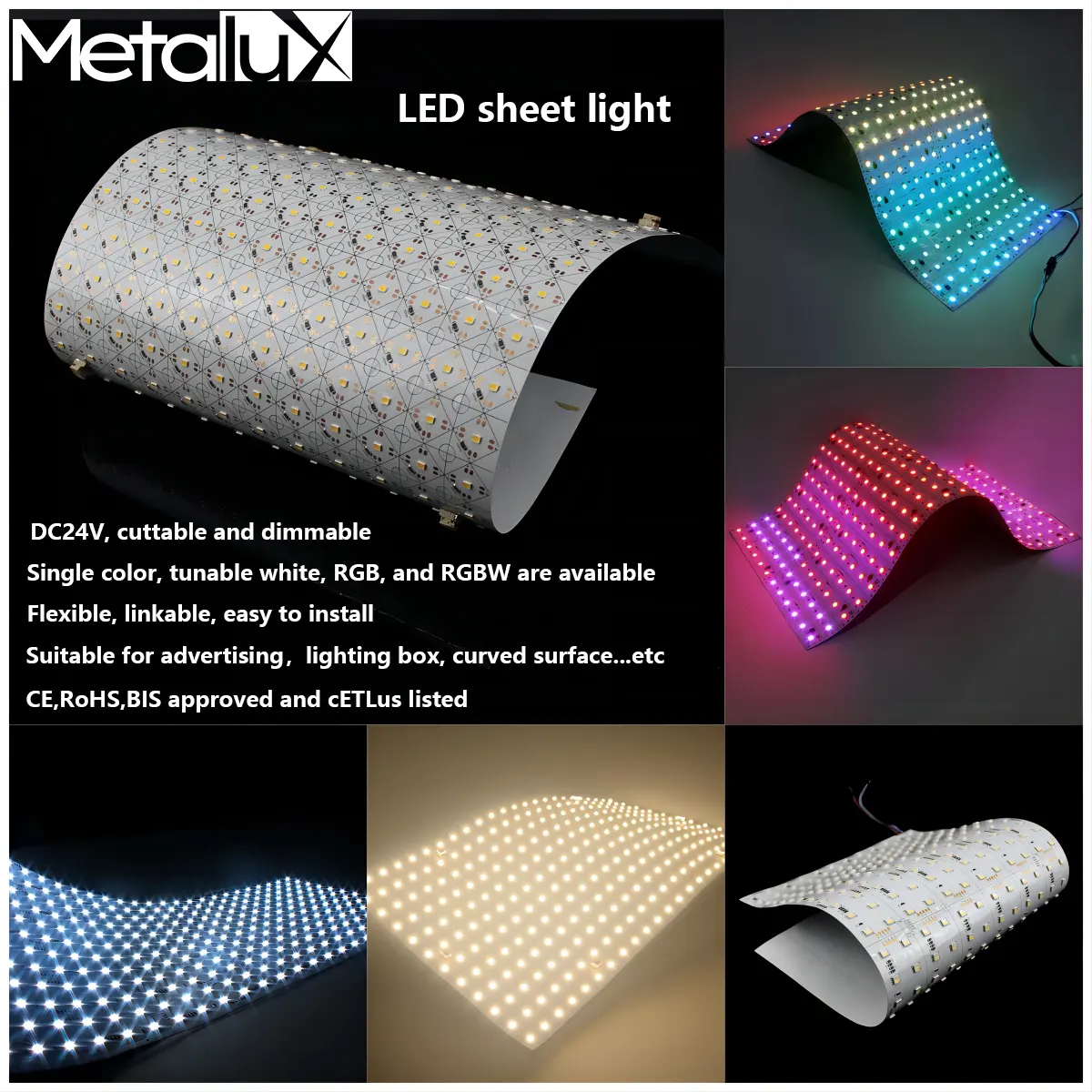Fleksibel 24v Panel lampu lembar LED SMD 288 LEDs dapat dipotong 5050/m warna mimpi ajaib untuk aplikasi layar