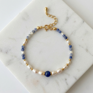 Bracelets perlés <span class=keywords><strong>anti</strong></span>-ternissement pour femmes, bracelet en pierres précieuses bleues, style méditerranéen grec bohème, bijoux de plage d'été, cadeau - Product Image 4