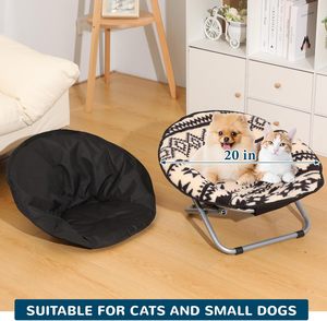 Silla de perro ajustable plegable de 2 piezas, funda de cojín de felpa reemplazable, silla elevada para mascotas, juego de cama - Product Image 4