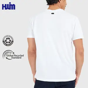 Custom Duurzaam Gerecycled T-Shirt Duurzaam Eco-Vriendelijk Biologisch Afbreekbaar Pakket 100% Gerecycled Biologisch Katoenen T-Shirts Voor Mannen