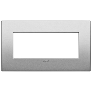 Vimar Wall <b>Switch</b> <b>Plate</b> 15.65x9.7cm Brushed Metal Finish - Product Image 1