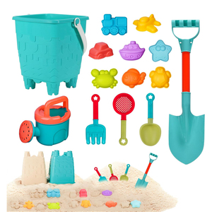 Jouet <span class=keywords><strong>d</strong></span>'été Jouets de sable de plage 14 pièces Kit <span class=keywords><strong>d</strong></span>'outils de pelle Bac à sable interactif Arrosoir en plastique Moules à sable <span class=keywords><strong>Jeux</strong></span> de plein air pour enfants - Product Image 1