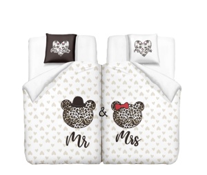 Housse de couette en microfibre à impression numérique séparée, motif Mr & Mrs, ensemble de draps, ensemble de literie pour la Saint-Valentin - Product Image 2