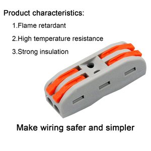 Hızlı bağlantı 2 iletken kompakt ekleme terminali 32 Amp 250 Vac kablo kablolama için 24-14 AWG hızlı bırakma tel konnektörleri - Product Image 2