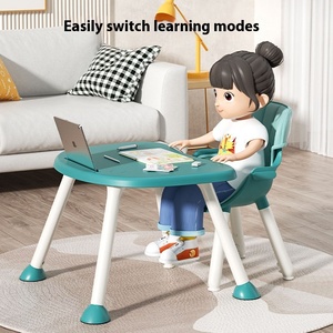 Table à manger et chaise en plastique pliable et pratique deux en un Mobilier d'apprentissage multifonctionnel pour bébés et enfants - Product Image 4