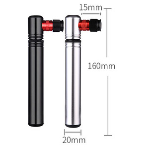Pompe à main portable en alliage d'aluminium <span class=keywords><strong>pour</strong></span> le gonflage haute pression (130-160PSI) des mini vélos de route et <span class=keywords><strong>VTT</strong></span> avec valves Schrader/Presta - Product Image 1