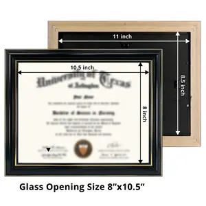 Mondon Eco-friendly Wood Diploma Frame Displays Certificate Frame With Double Gold Edge