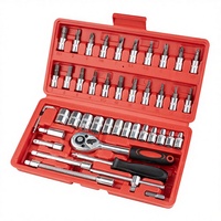 Kit d'outils de mécanicien personnalisable OEM de 46 pièces avec embouts en acier au carbone et boîte de rangement