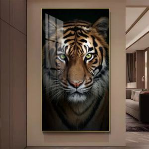 Peinture sur Porcelaine Cristalline Texturée à Effet Superposé, Motif Tigre, Art Islamique Personnalisé pour la Décoration Intérieure - Product Image 4