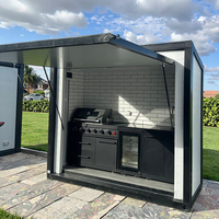 Système de barbecue arrière-cour Pod préconstruit personnalisable avec porte refermable Équipement de rassemblement extérieur
