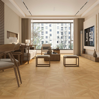 Carrelage en porcelaine Matt Basketweave Parquet 800x800mm, effet bois miel amande bicolore, pour sol de cuisine et palier d'escalier