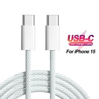 Kabel USB-C ke Type-C PD 60W 6A dengan Jalinan Nilon, Selubung PVC, dan Konduktor Tembaga Murni Bersertifikasi CE/FCC, Panjang 2m untuk iPhone