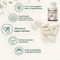 Capsules d'extrait de Hericium Erinaceus (Crinière de lion) personnalisables en gros avec marque privée OEM pour la santé cognitive