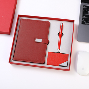 Offres Spéciales Coffret cadeau avec logo personnalisé Carnet d'agenda en PU avec stylo <span class=keywords><strong>et</strong></span> porte-cartes de visite - Product Image 2