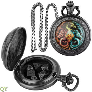 YY Set De 7 Dados Poliédricos Metálicos Accesorios Para Juegos De Mesa RPG Con Estuche Portátil - Product Image 4